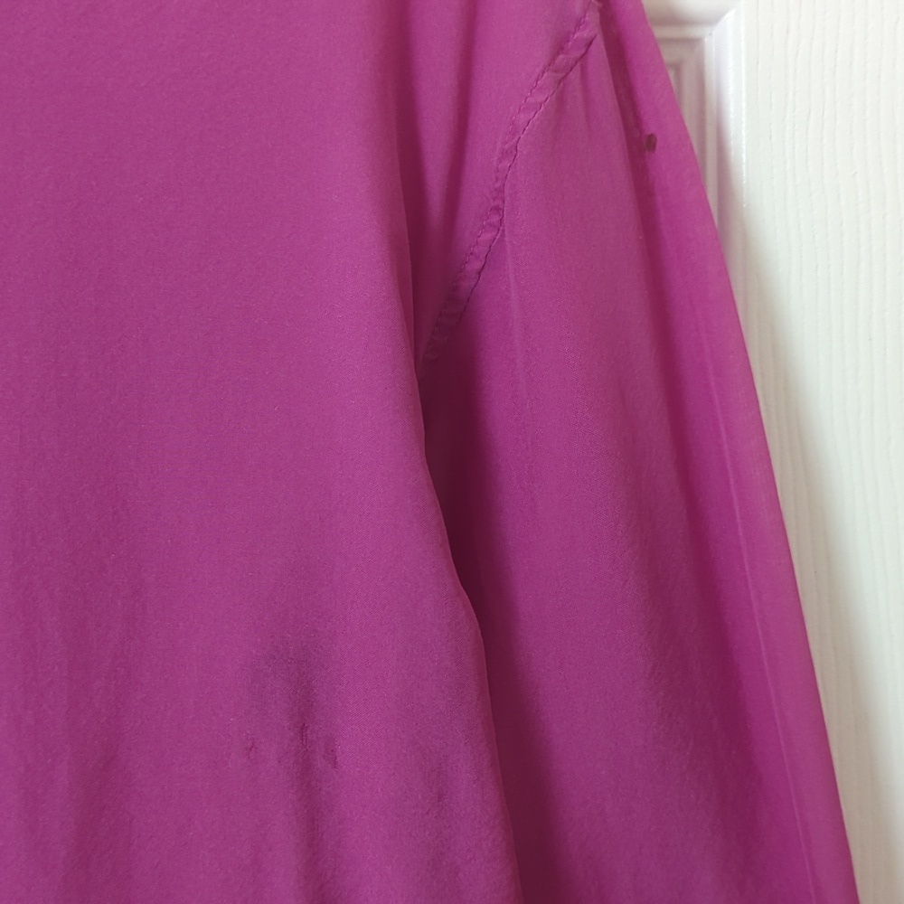 Free People Renata 100% Silk Sheer Long Sleeve Button Down Tunic Lush Viola S - Picture 7 of 13